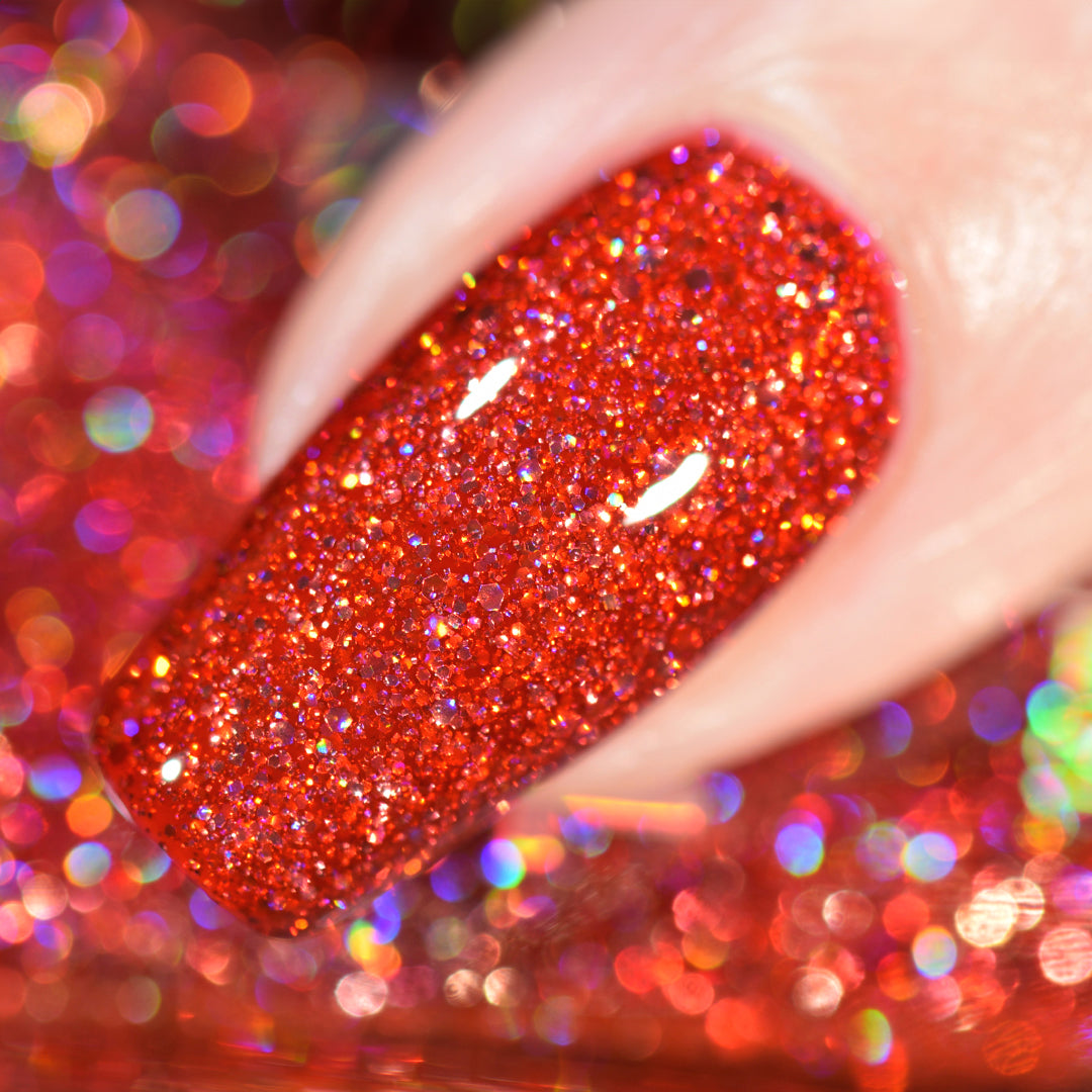 Metallic Ruby Nails That Shine Bright