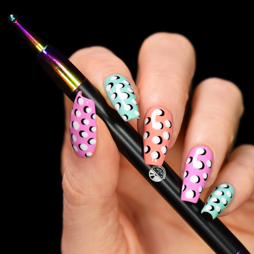 Dual-purpose Drill Sticky Dotting Tools Nail Art Polka Dot Double