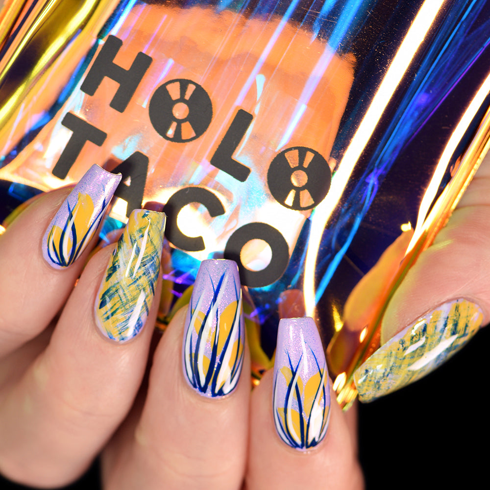 Designer Nail Art Glitter - Holographic Gold LV