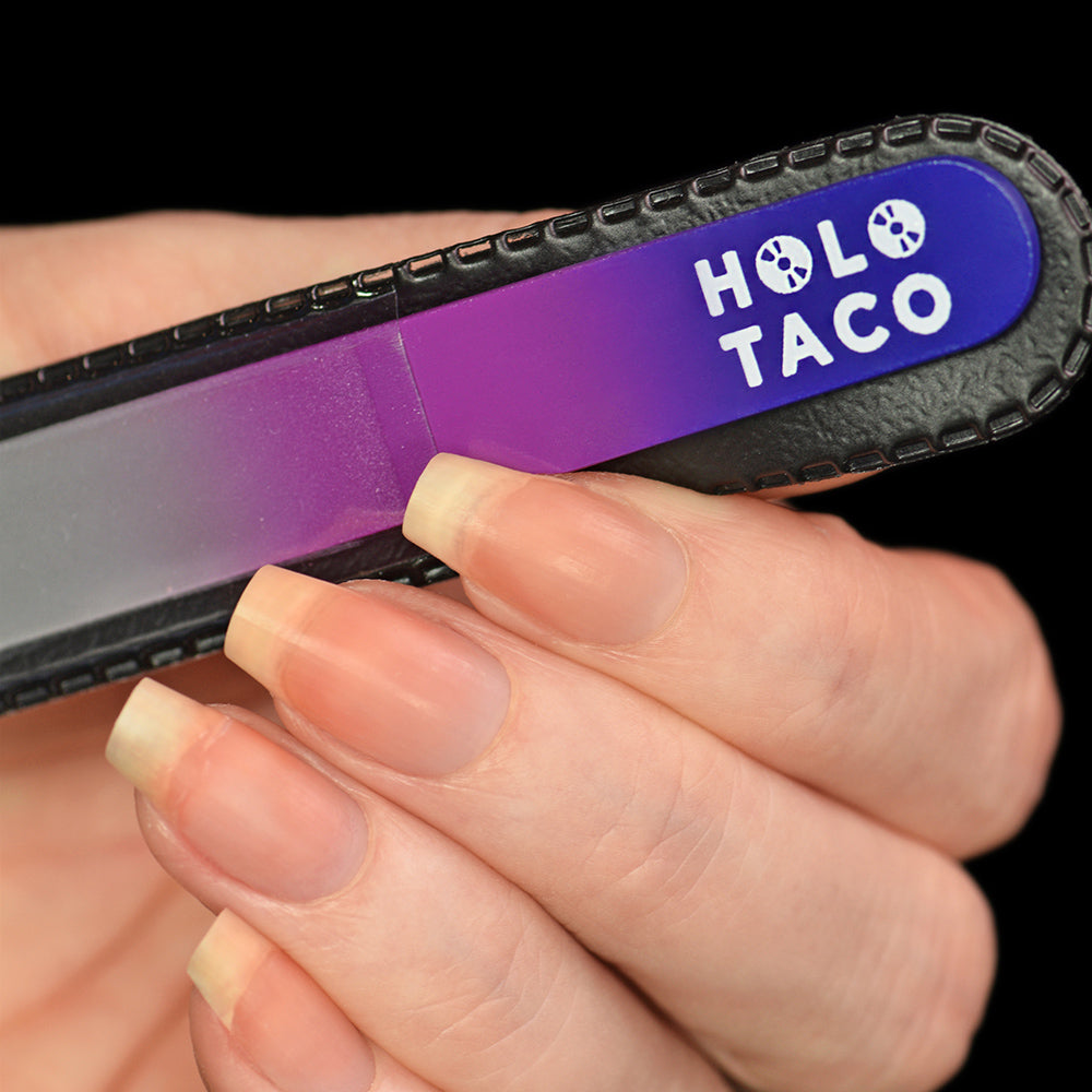 Holo Taco Nail File in hand